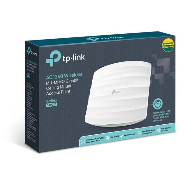 TP-Link EAP225_V3 AC1350 Wireless MU-MIMO Gigabit Ceiling Mount Access Point