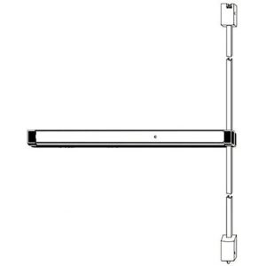 Adams Rite 8233LR36 8233 8200 Series Life-Safety Narrow Stile Surface Vertical Rod Exit Device with Electric Latch Retraction Solenoid for 36" Door Opening, Black Anodized