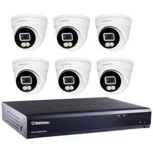 GeoVision Bundle Kit (1) UA-XVL810 USAVision 8-Channel NVR, 2TB HDD (6) GU-CR550F2 5MP Turret Cameras, White