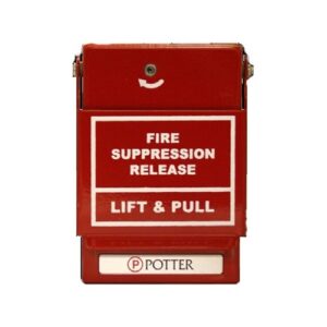 Potter RMS-1T-LP Conventional Special Application Pull Station, SPST, Dual Action, FIRE SUPPRESSION RELEASE Label, Red