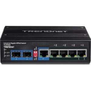 TRENDnet TI-UPG62 6-Port Hardened Industrial Gigabit Ultra PoE DIN-Rail Switch