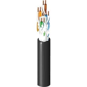 Belden OSP6U 0101000 CAT6 OSP Cable, 4-Pair, U/UTP, Gel Filled, 1000′ (304.8m) Reel, Black