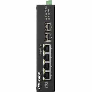 Hikvision DS-3T0506HP-E/HS 4-Port Hardened Unmanaged Gigabit PoE Switch, 22Gbps, Black