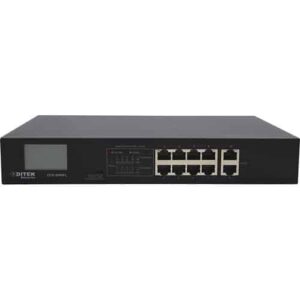 DITEK DTK-SW8PL 8-Port Rack Mount Poe+ Switch W/2 Rj45 Uplink