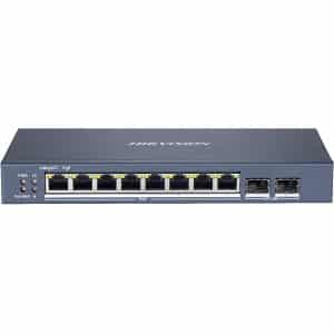 Hikvision DS-3E1510P-SI Smart Managed 8-Port Gigabit PoE Switch, 20Gbps, Blue