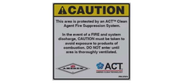 Amerex 27374-P006 ACT Agent Cylinder Caution Label pack of 6