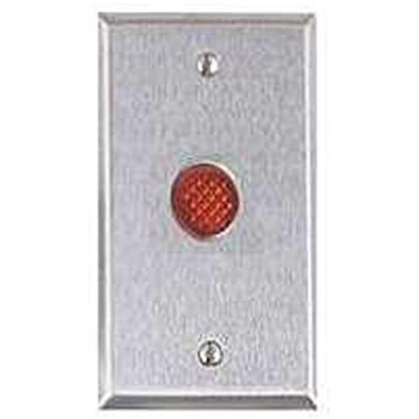 Alarm Controls RP-28L Remote Wall Plate with 1/2″ Red LED, Single Gang, Stainless Steel