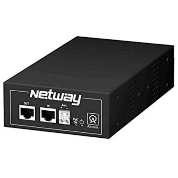 Altronix NetWay1D Single-Port Midspan Injector, PoE/PoE+/Hi-PoE or 56VDC Auxiliary Output