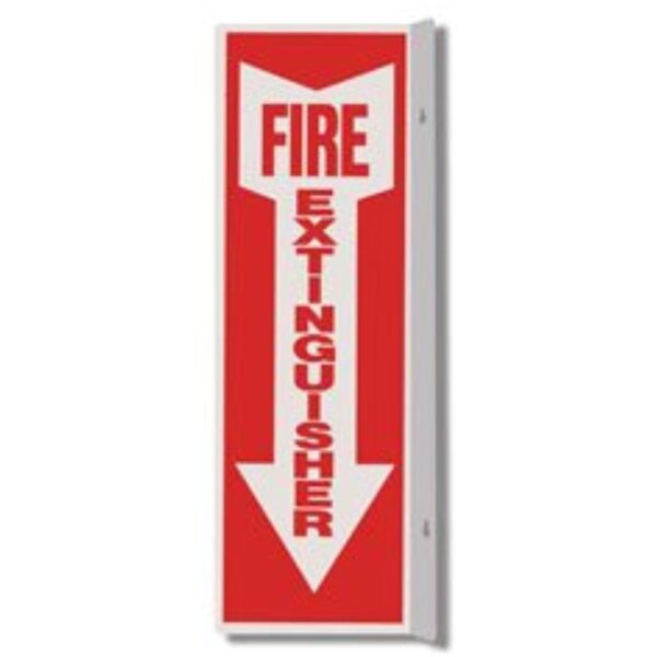 Brooks PWM108 Rigid Plastic 90 Angle FIRE EXTINGUISHER Arrow Sign – 4″ x 12″