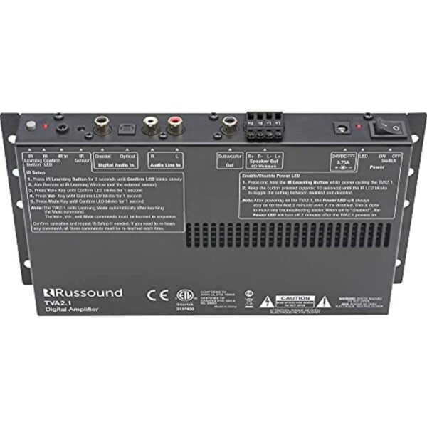 Russound TVA2.1 Digital 2-Channel TV Amplifier with IR Learning and Sub Out