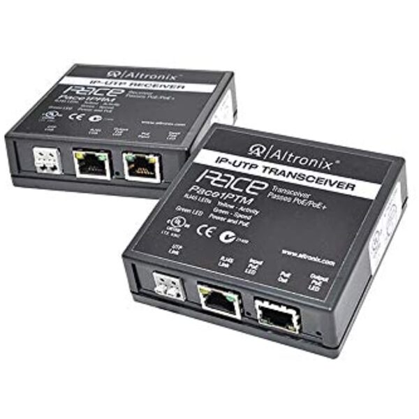 Altronix Pace1PRMT Long-Range Ethernet Single-Port Adapter Kit, 100Mbps, Passes PoE/PoE+