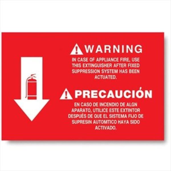 Vinyl Self-adhesive Class K Fire Extinguisher Arrow Sign – 12″ X 8″ (Pack of 5)