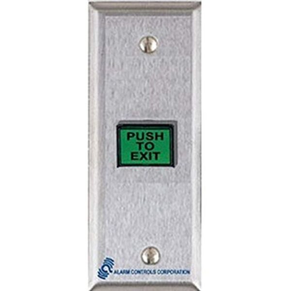 Alarm Controls TS-9 Request-to-Exit Station, Switch Mounted on Narrow 3/4″ Wall Plate, 5/8″ 7/8″ Rectangular Push Button, 302 Stainless Steel Detach