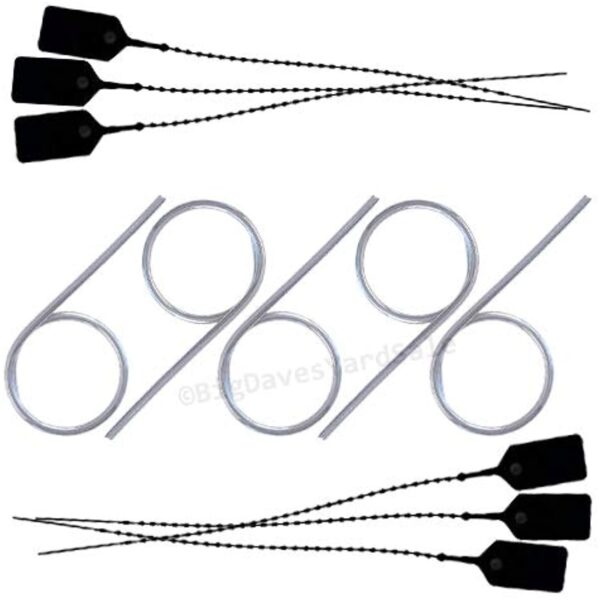 5 – Fire Extinguisher Pull Pins and 6 – Tamper Seals (Black)