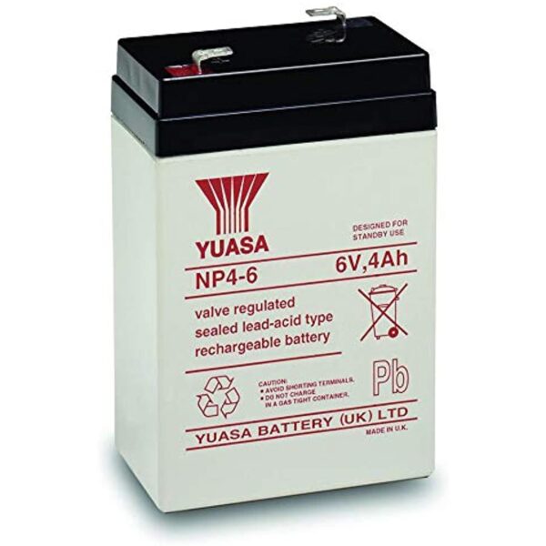 Yuasa NP4-6, 6V 4Ah Valve Regulated SLA Battery