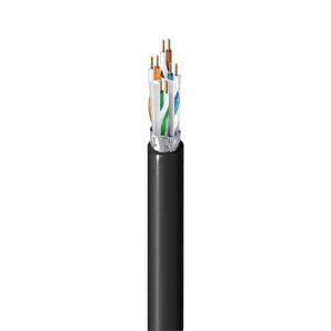 Belden 10GX53F0101000 10GX CAT6A Enhanced Plenum Cable, 23/4 Solid BC, Foil Shielded, UTP, CMP, LP, CL3P, FT6, 1000′ (304.8m) UnReel, Black