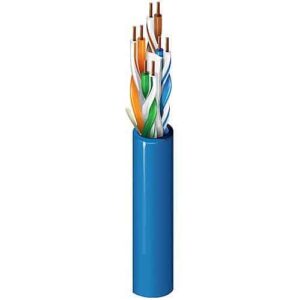 Belden 2412 006U1000 CAT6 Plus Riser Cable, 23/4 Solid BC, Unshielded, UTP, CMR, FT4, 1000′ (304.8m) UnReel, Blue