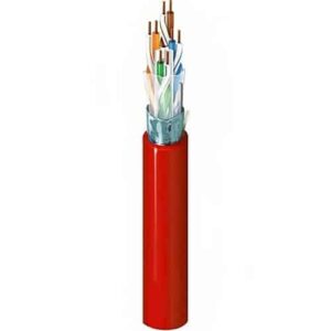 Belden 2413F 002Z1000 CAT6 Plus Plenum Cable, 23/4 Solid BC, Foil Shielded, UTP, CMP, FT6, 1000′ (304.8m) UnReel, Red