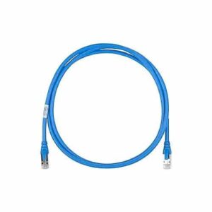 Belden C6F1106002 CAT6 Plus Patch Cable, 24/4 Solid BC, Shielded F/UTP, CMR, T568A/B-T568A/B, 2′ (0.6m), Blue