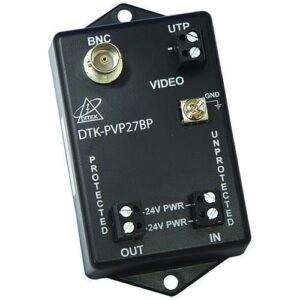 DITEK DTK-PVP27BP Fixed Camera Surge Protector for Coax, 5 Amp, 12/24V circuit protects power feeds to camera