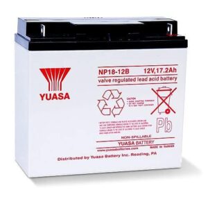 Yuasa NP18-12B 12V, 17.2Ah Rechargeable SLA Battery, Terminals