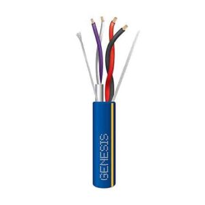 Genesis 1244106Y 22/1 Pair Shielded 18/2 General Purpose Lutron Cable, CL2, CM, Sunlight Resistant, 1000′ (304.8m), Reel, Blue with Yellow Stripe