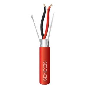 Genesis 46121004 14/2 Stranded Shielded Plenum Fire Alarm Cable, FPLP, CL3P, FT6, 1000′ (304.8m), Reel, Red (Replaces 4612104A)