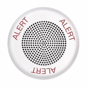 Eaton ELSPKWC-AL Wheelock Eluxa LED High Fidelity Speaker, Ceiling, ALERT Lettering, 24VDC, White