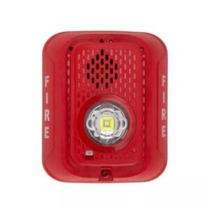 System Sensor P2RLED L-Series Indoor 2-Wire LED Horn Strobe, Wall-Mount, Marked FIRE, Red