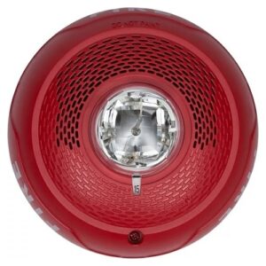 System Sensor SPSCRLED L-Series Indoor Speaker Ceiling-Mounted LED Strobe, "FIRE", Red