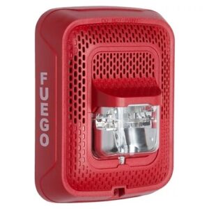 System Sensor SPSRLED-SP L-Series Indoor Speaker Wall-Mounted LED Strobe, "FUEGO", Red