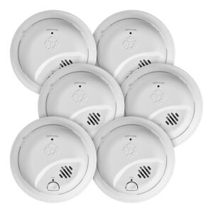 BRK SMI100-AC Hardwire Interconnect Smoke Alarm with Battery Backup, 6-Pack