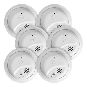 BRK SMI105-AC Interconnect Hardwire Smoke Alarm with 10-Year Battery Backup, 6-Pack