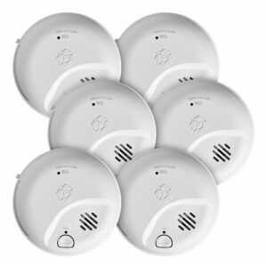 BRK SMICO100-AC Interconnect Hardwire Combination Smoke and Carbon Monoxide Alarm with Battery Backup, 6-Pack