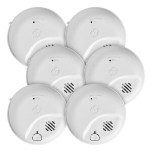 BRK SMICO105-AC Hardwired Combination Icon Smoke and Carbon Monoxide Detector, 10-Year Battery, 6-Pack