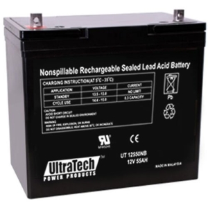 UltraTech IM-12550NB 12V, 55Ah SLA Battery, NB Terminal