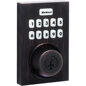 Kwikset HC620 CNT Home Connect 620 Contemporary Keypad Connected Z-Wave 700 Smart Lock, Venetian Bronze