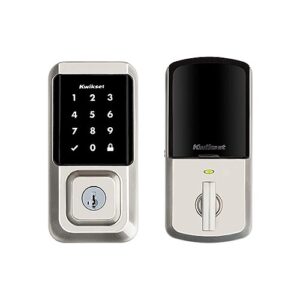 Kwikset Halo Wi-Fi Smart Lock Keyless Entry Electronic Touchscreen Deadbolt Featuring SmartKey Security, Satin Nickel