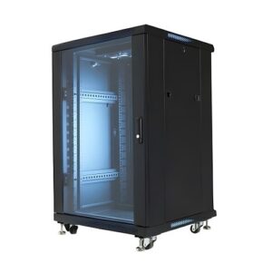 VMP EREN-18E Rack Cabinet and Frame, 18U Floor Cabnet-Empty with Fans