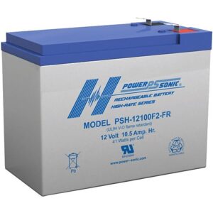 Power Sonic PSH-12100FR PSH Series 12V, 10.5Ah High Rate Rechargeable SLA Battery, F2 Terminals