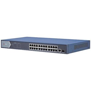 Hikvision DS-3E0526P-E 24-Port Unmanaged Gigabit PoE Switch, 52Gbps, Blue