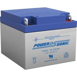 Power Sonic PS-12260NB PS Series 12V, 26Ah General Purpose Rechargeable SLA Battery, NB Terminals