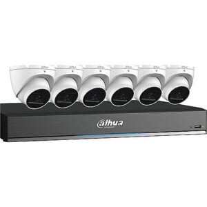 Dahua C888E64A HDCVI Security System, 7-Piece, Includes (6) 8MP Turret Cameras,