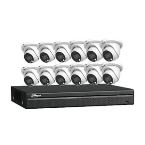 Dahua N464E124C IP Camera and Recorder Kit, 16-Channel NVR with (12) 4MP VU-MORE Cameras, 2.8mm Lens