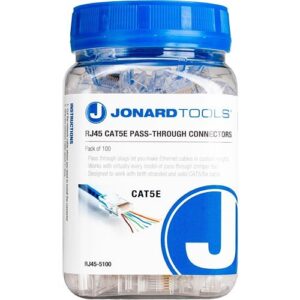 Jonard Tools RJ45-5100 CAT5e RJ45 Pass-Through Connectors, 100-Pack