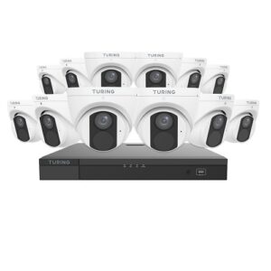 Turing Video TLKCT4F4 Lite IP Kit with (12) 4MP Turret Cameras