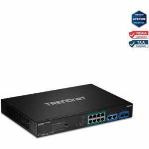 TRENDnet TPE-3012LS 12-Port Gigabit PoE+ Smart Surveillance Switch, 24Gbps